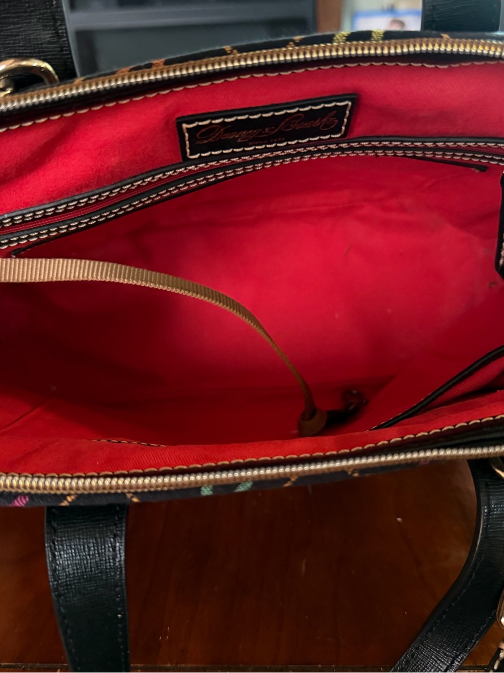 Dooney & Bourke Black Multicolor Logo Dome Satchel - Picture 9 of 9